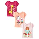 The Children's Place Baby-Girls and Toddler School,Learning Short Sleeve Graphic T-Shirts,3 Pack