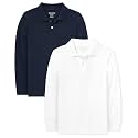 The Children's Place Boys Uniform Long Sleeve Pique Polo