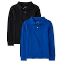 The Children's Place Boys Uniform Long Sleeve Pique Polo