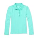 The Children's Place Girls' Uniform Long Sleeve Ruffle Pique Polo