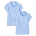 The Children's Place Girls' Short Sleeve Ruffle Pique Polo, 2 Pack