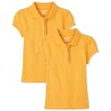 The Children's Place Girls' Short Sleeve Ruffle Pique Polo, 2 Pack