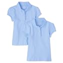 The Children's Place Girls' Short Sleeve Ruffle Pique Polo, 2 Pack