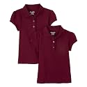 The Children's Place Girls' Short Sleeve Ruffle Pique Polo, 2 Pack