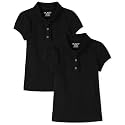 The Children's Place Girls' Short Sleeve Ruffle Pique Polo, 2 Pack
