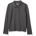 The Children's Place Girls' Uniform Long Sleeve Ruffle Pique Polo