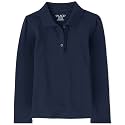 The Children's Place Girls' Uniform Long Sleeve Ruffle Pique Polo