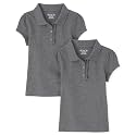 The Children's Place Girls' Short Sleeve Ruffle Pique Polo, 2 Pack