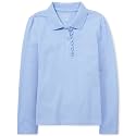 The Children's Place Girls' Uniform Long Sleeve Ruffle Pique Polo