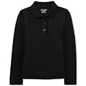 The Children's Place Girls' Uniform Long Sleeve Ruffle Pique Polo