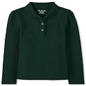 The Children's Place Girls' Uniform Long Sleeve Ruffle Pique Polo
