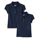 The Children's Place Girls' Short Sleeve Ruffle Pique Polo, 2 Pack