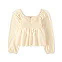 The Children's Place Girls' Long Sleeve Smocked Peplum Top