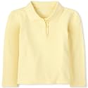 The Children's Place Girls' Uniform Long Sleeve Ruffle Pique Polo