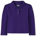 The Children's Place Girls' Uniform Long Sleeve Ruffle Pique Polo