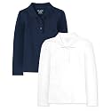 The Children's Place Girls' Long Sleeve Ruffle Pique Polo,multipacks