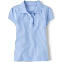 The Children's Place Girls Short Sleeve Ruffle Pique Polo