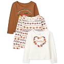 The Children's Place Girls and Toddler Long Sleeve Everyday Casual Knit Shirt