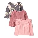 The Children's Place Girls and Toddler Long Sleeve Everyday Casual Knit Shirt