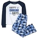 The Children's Place Kids' Holiday Snug Fit Cotton Top and Fleece Pant Pajamas
