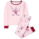 The Children's Place Kids' Holiday Snug Fit Cotton Top and Fleece Pant Pajamas