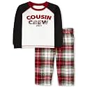 The Children's Place Kids' Holiday Snug Fit Cotton Top and Fleece Pant Pajamas