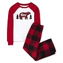 The Children's Place Kids' Holiday Snug Fit Cotton Top and Fleece Pant Pajamas