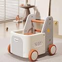 Children's Train Toy Box,Cart for Toddlers 1-3 with Wheels, Drawstring, and Handle for Riding, Walking, Towing, and Storage. Load Capacity 170LBS Great Gift for Toddler Boys and Girls(Pickup-Red)