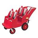 Angeles Bye Bye Buggy Daycare Stroller, 4 Passenger Red with Stripes