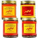 CHILE CRUNCH - Crunchy Condiment - All Natural Roasted Chili Peppers, Garlic &amp; Onion Crisp Sauce - Vegan, Gluten-Free, No Preservatives - Homemade Authentic Mexican Recipe, Variety Pack of 4