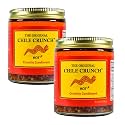 CHILE CRUNCH - Hot Spicy Crunchy Condiment - All Natural Roasted Chili Peppers, Garlic &amp; Onion Crisp Sauce - Vegan, Gluten-Free, No Preservatives - Homemade Authentic Mexican Recipe 5.5oz (2 Pack)