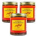 CHILE CRUNCH - Hot Spicy Crunchy Condiment - All Natural Roasted Chili Peppers, Garlic &amp; Onion Crisp Sauce - Vegan, Gluten-Free, No Preservatives - Homemade Authentic Mexican Recipe 5.5oz (3 Pack)