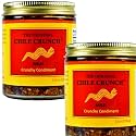 CHILE CRUNCH - Mild Spicy Crunchy Condiment - All Natural Roasted Chili Peppers, Garlic &amp; Onion Crisp Sauce - Vegan, Gluten-Free, No Preservatives - Homemade Authentic Mexican Recipe 5.5oz (2 Pack)