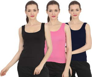 chileelife pack of 3 casual sleeveless solid women multicolor top