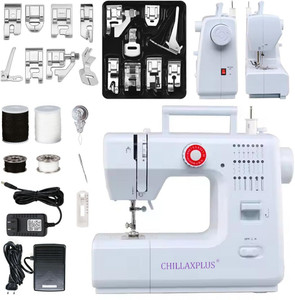 chillaxplus sewing machine for home tailoring with 8 presser foot electric sewing machine 20 built-in stitches 330 spm white