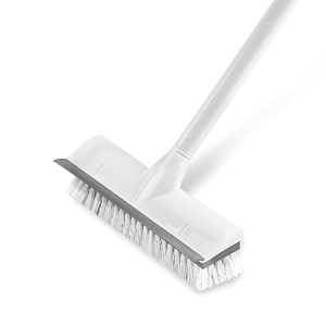 chimmet 2-in-1 bathroom cleaning brush with wiper - heavy quality -white 2 in 1 heavy quality