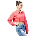 Chimpaaanzee Women Cotton Fulluy Cropped Shirt