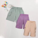 CHIMPRALA Short For Boys Casual Solid Cotton Blend (Multicolor, Pack of 3)