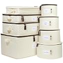 China Storage Hard Shell Containers 8-Piece Set Moving Boxes, Beige Quilted