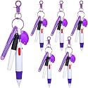 Chinco 30 Pcs Retractable Badge Pen Keychain Clip Gifts