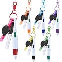 Chinco 30 Pcs Retractable Badge Pen Keychain Clip Gifts
