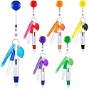 Chinco 30 Pcs Retractable Badge Pen Keychain Clip Gifts
