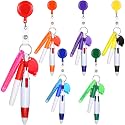 Chinco 30 Pcs Retractable Badge Pen Keychain Clip Gifts
