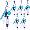 Chinco 30 Pcs Retractable Badge Pen Keychain Clip Gifts