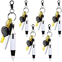 Chinco 30 Pcs Retractable Badge Pen Keychain Clip Gifts