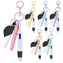 Chinco 30 Pcs Retractable Badge Pen Keychain Clip Gifts