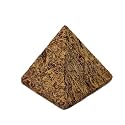 Chinkara Jaisalmer Habur Stone Pyramid 3 inches | Natural Fossil Mariam Jasper Stone | Handmade Raw Unpolished Vastu Feng Shui Decorative Showpiece| Mini Pyramid Home Office Decor Rajasthan