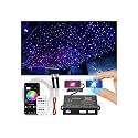 CHINLY 400Pcs Split Starlight Headliner Kit, 2 Light Heads 0.02in 4.92ft RGBW Fiber Optic Star Lights for Car, 16W Starlight Kit APP/Remote Control, Flexible Wiring for Car Roof Ceiling