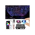 CHINLY 600Pcs Split Starlight Headliner Kit, 2 Light Heads 0.02in 4.92ft RGBW Star Lights for Car, 16W Starlight Kit APP/Remote Control, Flexible Wiring for Car Roof Ceiling