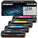 with Chip 218A Toner Cartridge Replacement for HP 218A 218X Toner for Color Pro 3201dw; Color Pro MFP 3301cdw 3301fdw 3301sdw Printers (4 Pack)